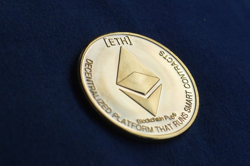 Crypto - Ethereum Blockchain Coin Dark Background